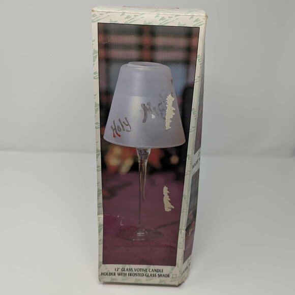 Traditions Frosted Glass Shade Votive Tealight Silent Night Holy Candle Holder - Picture 7 of 13